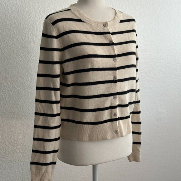 A New Day Striped Button-Up Cardigan Sweater Size Small - Picture 1 of 9